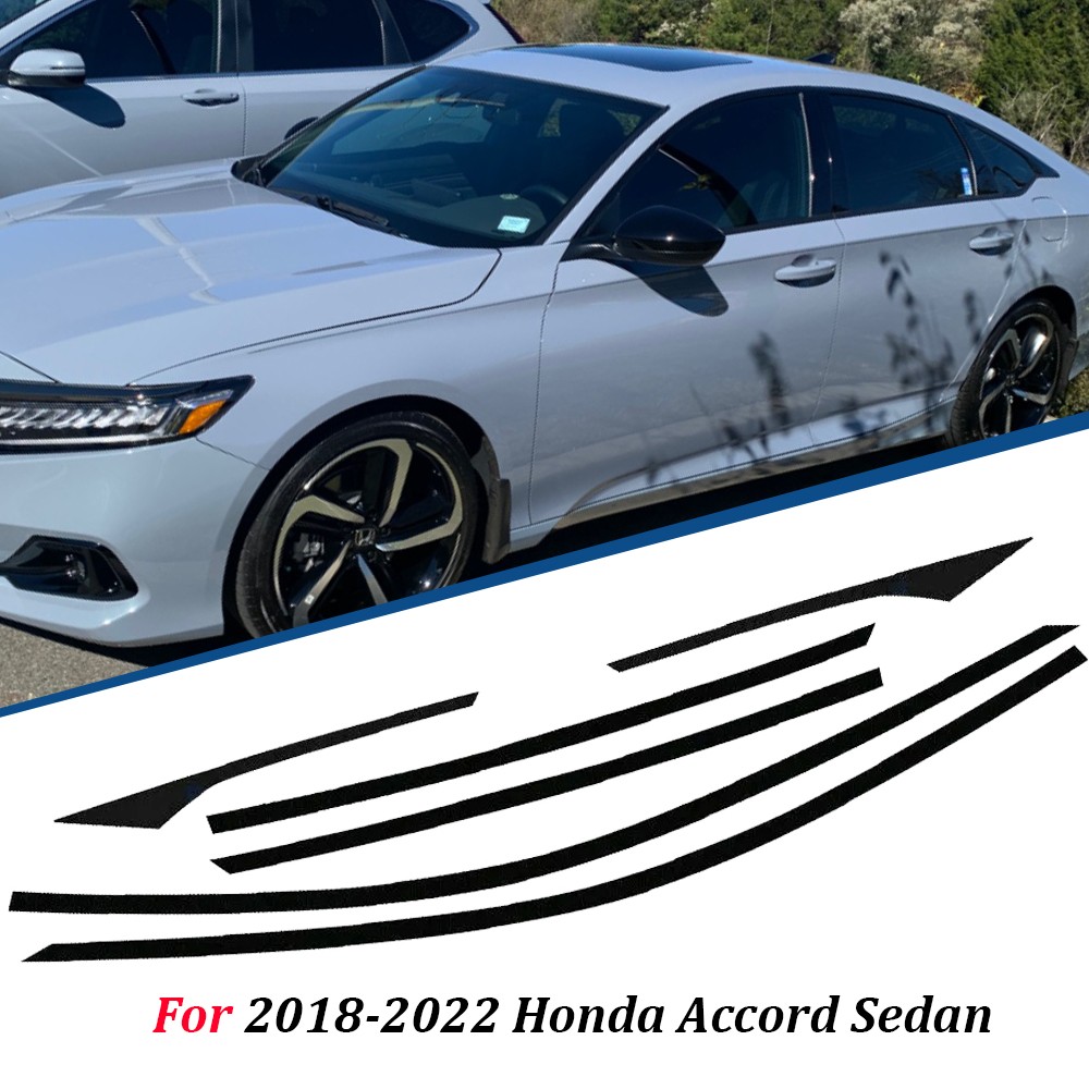 6pcs For 2018-2022 Honda Accord Accessories Chrome Delete Blackout Window Trim
