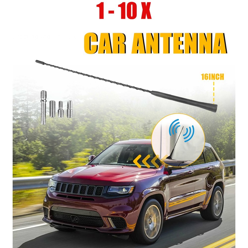 16″ Antenna Mast Power Radio Roof AM/FM Black For Toyota Nissan Dodge Mazda 1-10