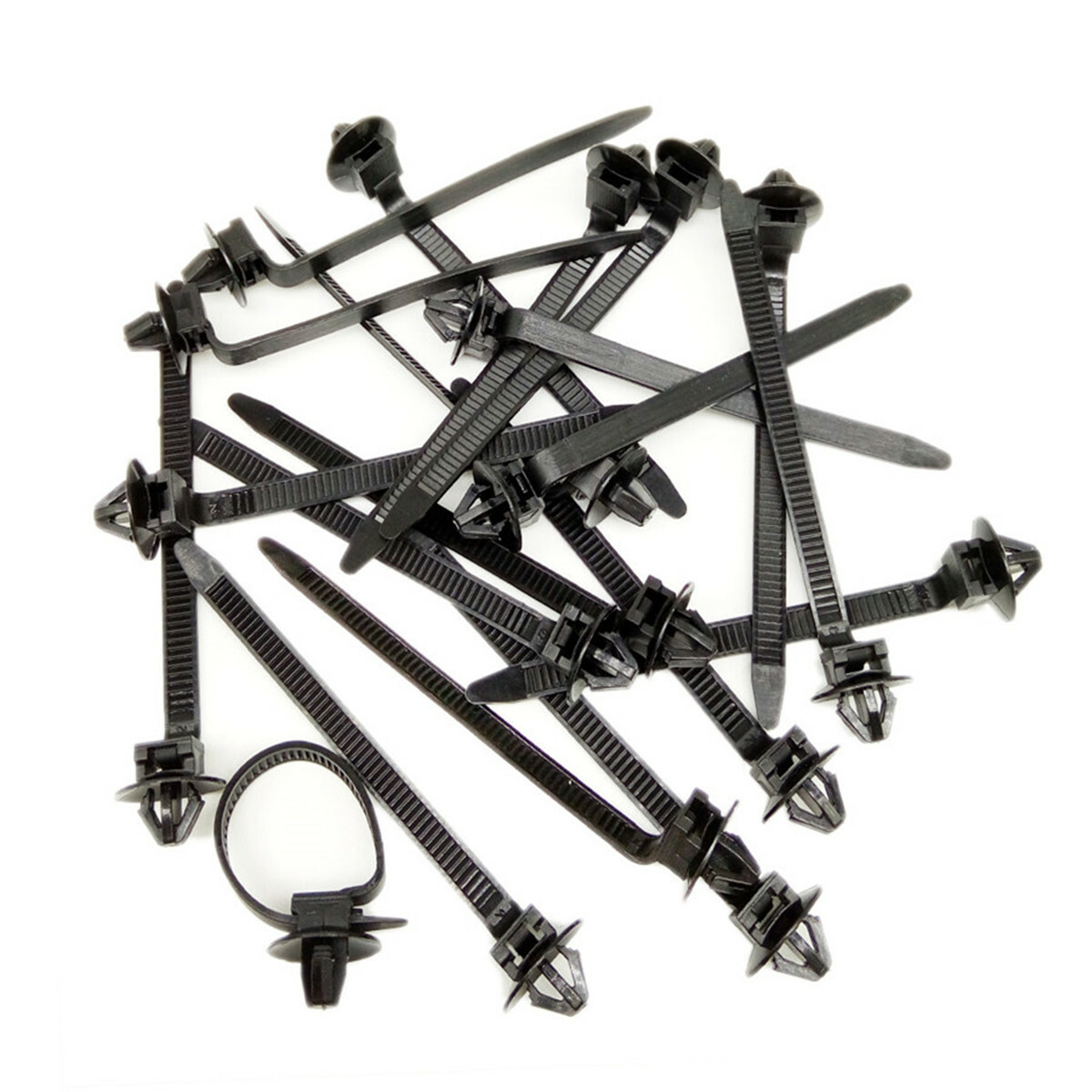 50x Push Mount Cable Ties Car Hose Wire Fastener Clips Nylon Zip Strap Fixing