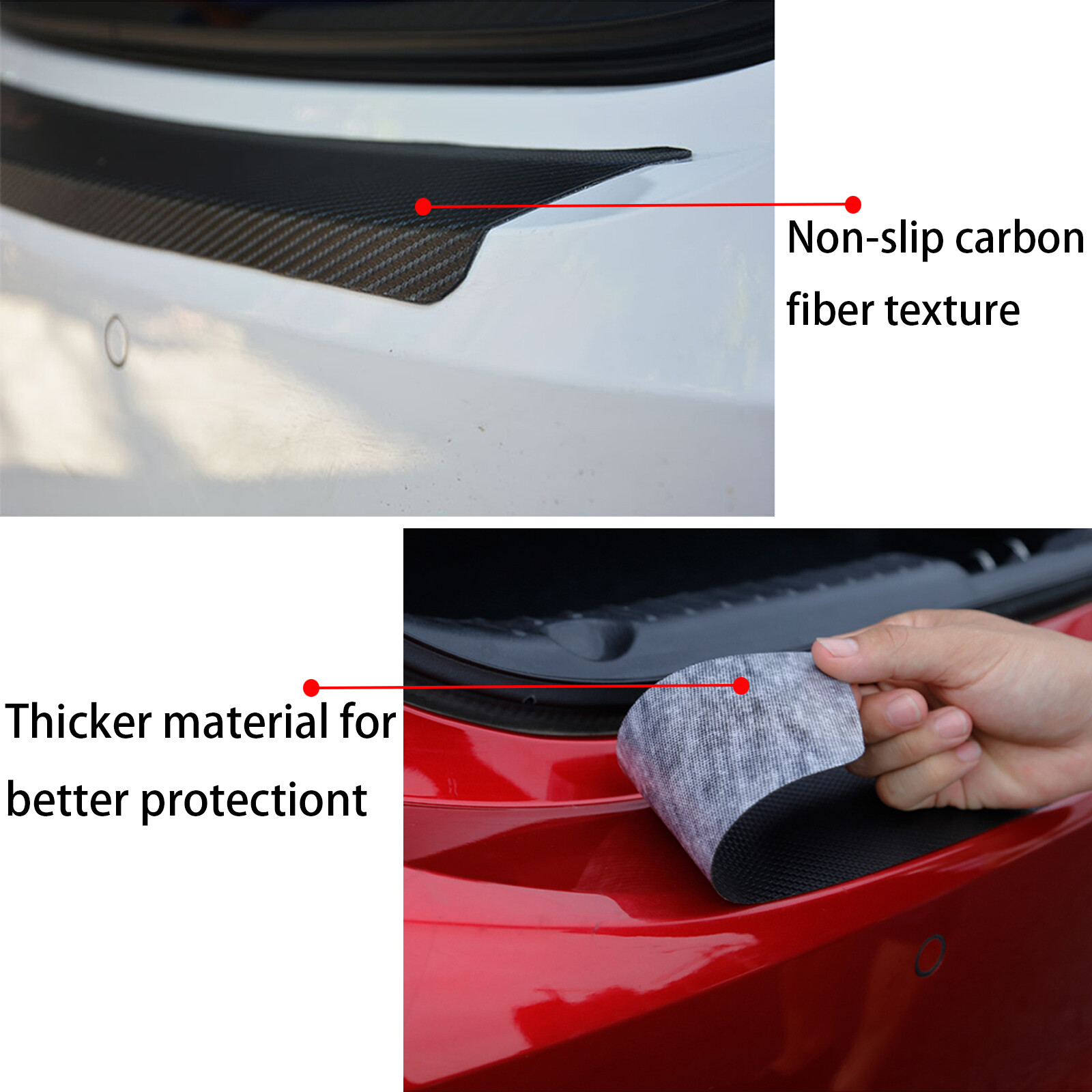 4*Carbon Fiber Leather Car Door Sill Protector for Ford F250 Lariat Super Duty