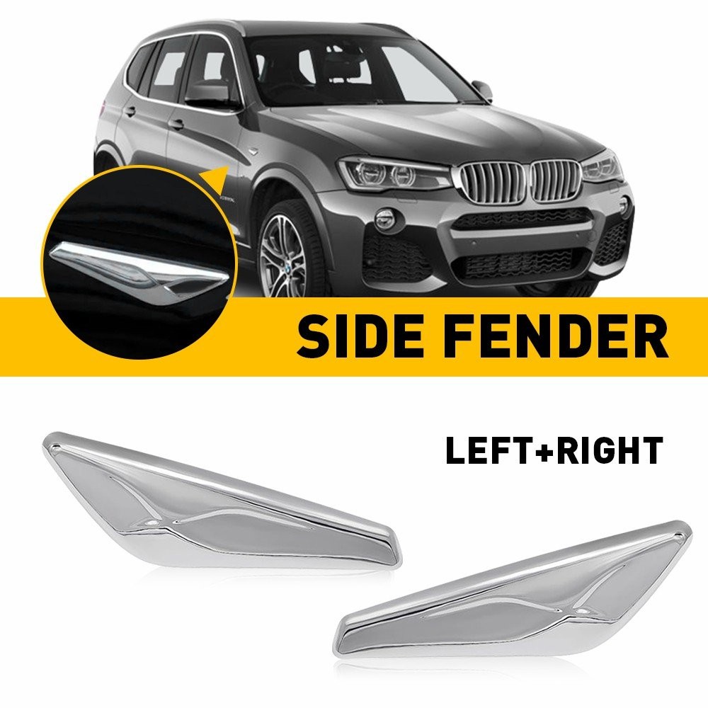 For 2015- 2017 BMW X3 F25 BMW X4 F26 Chrome Side Fender Trim Front Left & Right