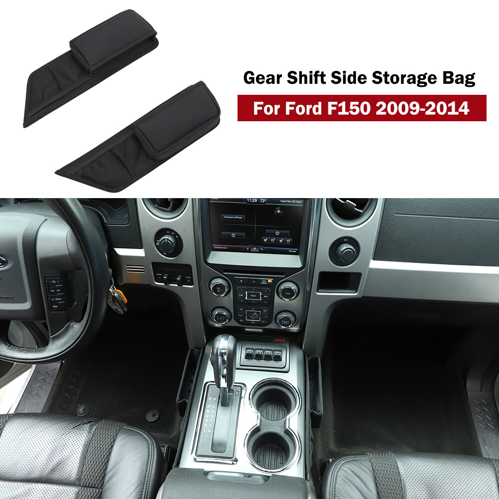 For Ford F-150 Raptor 2009-2014 Car Gear Shift Storage Bag Organizer Tray Black