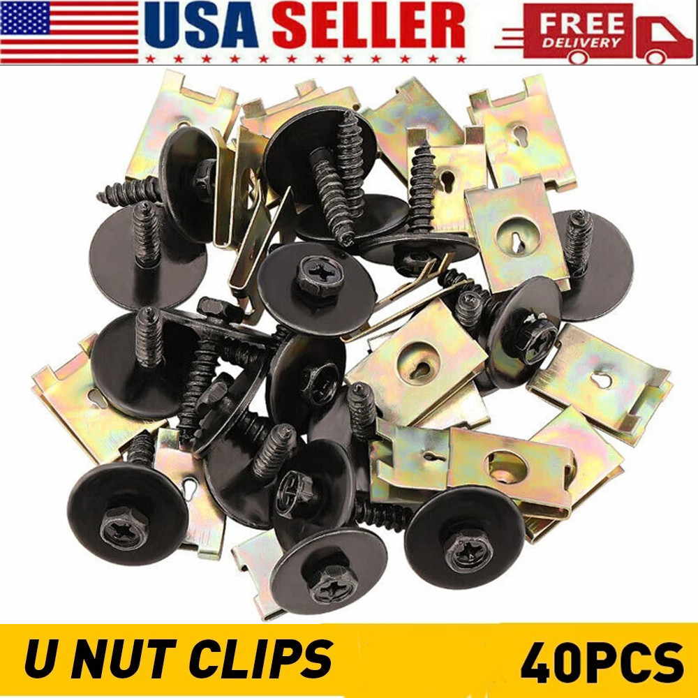 40x Car Screw Body Fender Bumper U Nut Clips Fastener For BMW F10 E46 E92 E90 EA