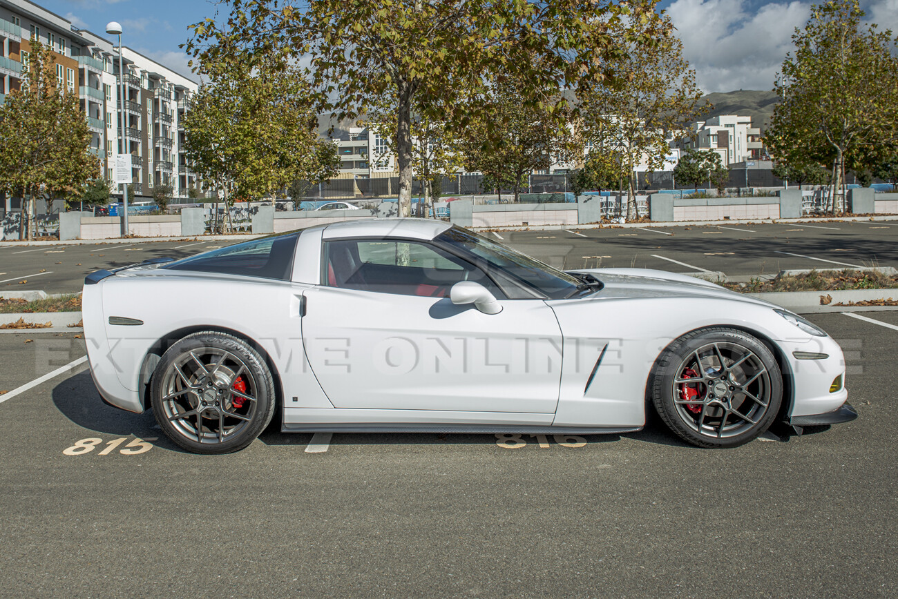 ZR1 Style Hydro-Dipped Carbon Fiber Side Skirts Panel For 05-13 Corvette C6 Base