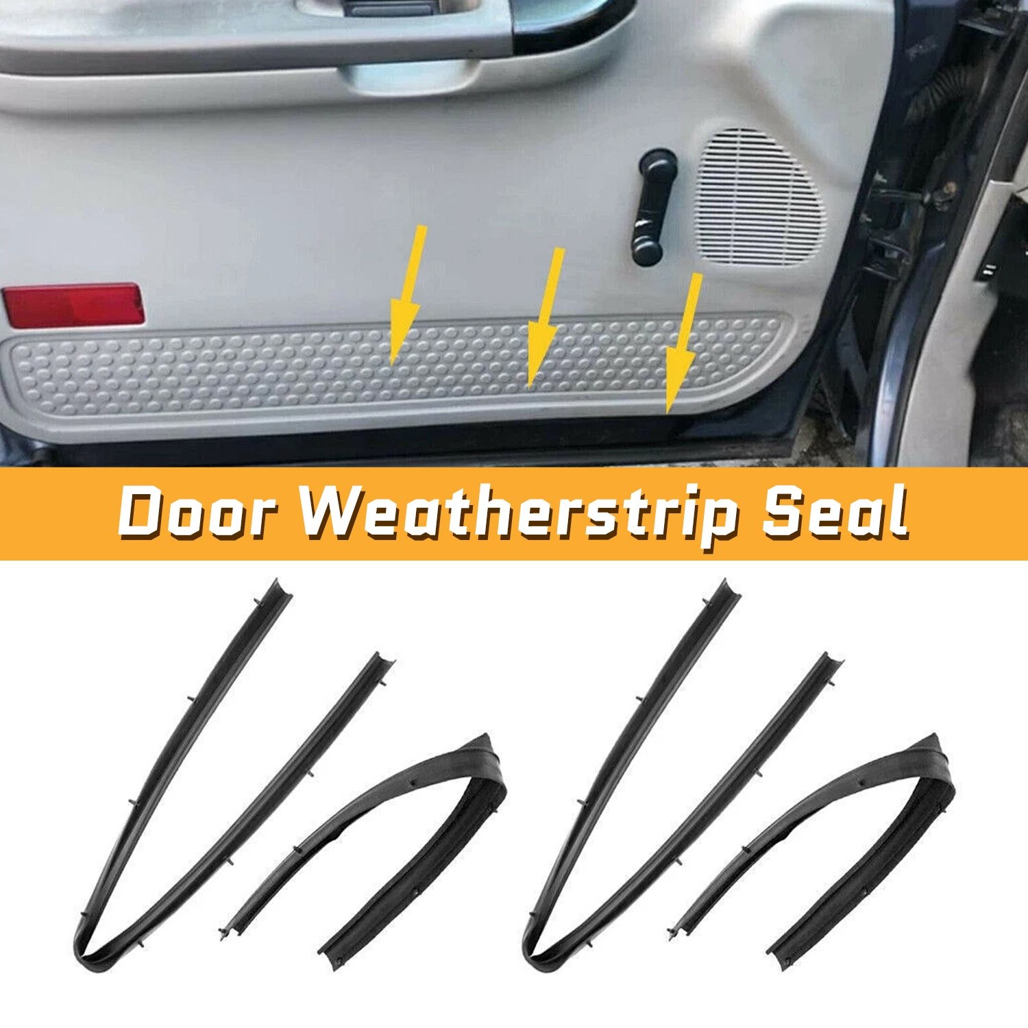 4x Front & Rear Lower Door Weather Strip Seal For 99-16 Ford F250 F350 Crew Cab