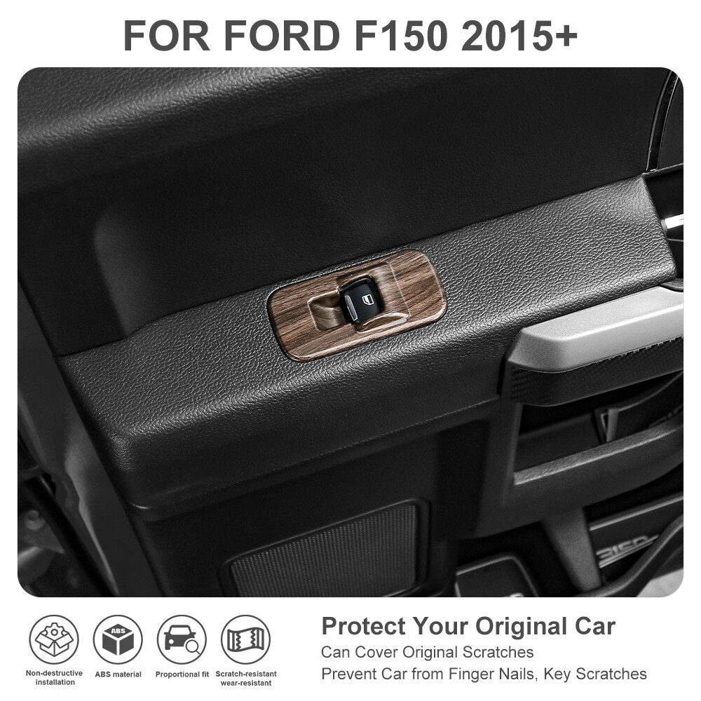 Wood Grain Interior Window Lift Panel Switch Trim Cover For Ford F150 2015-2020