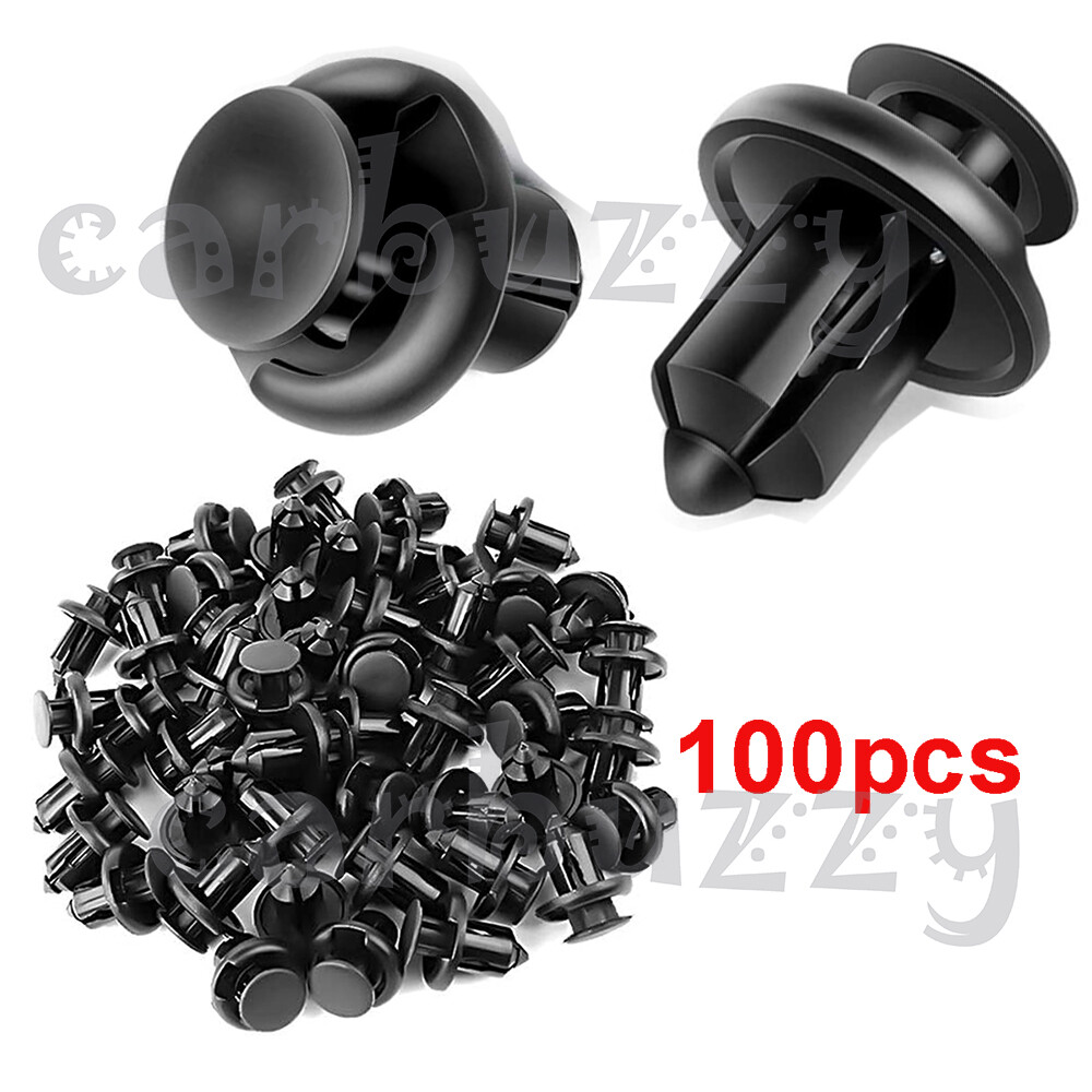 100Pcs/Set Plastic Rivet Car Fender Bumper Push Pin Clips 10mm Hole For Honda