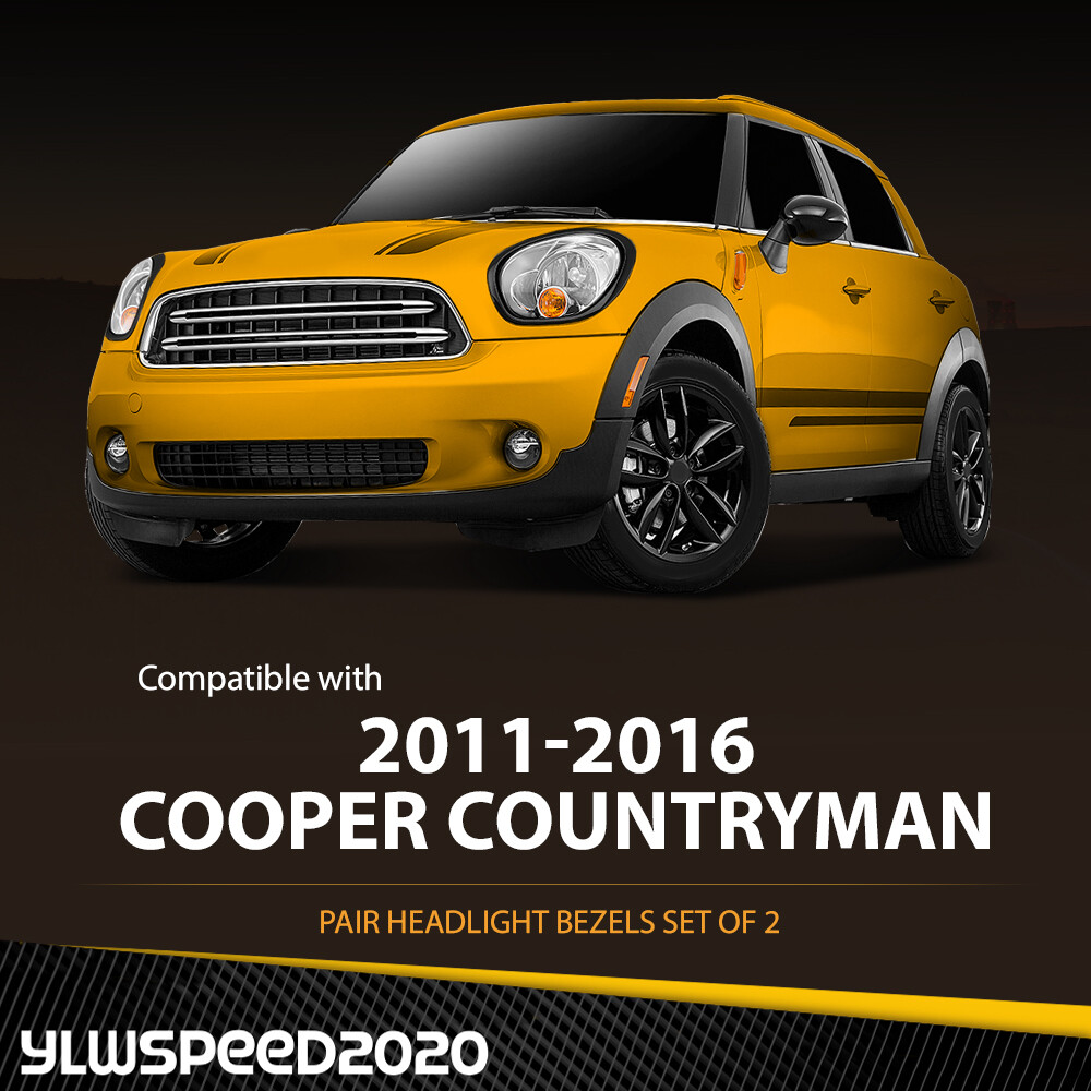 Pair Headlight Bezels Trim Ring Left Right Side Fit For Mini Cooper 11-16