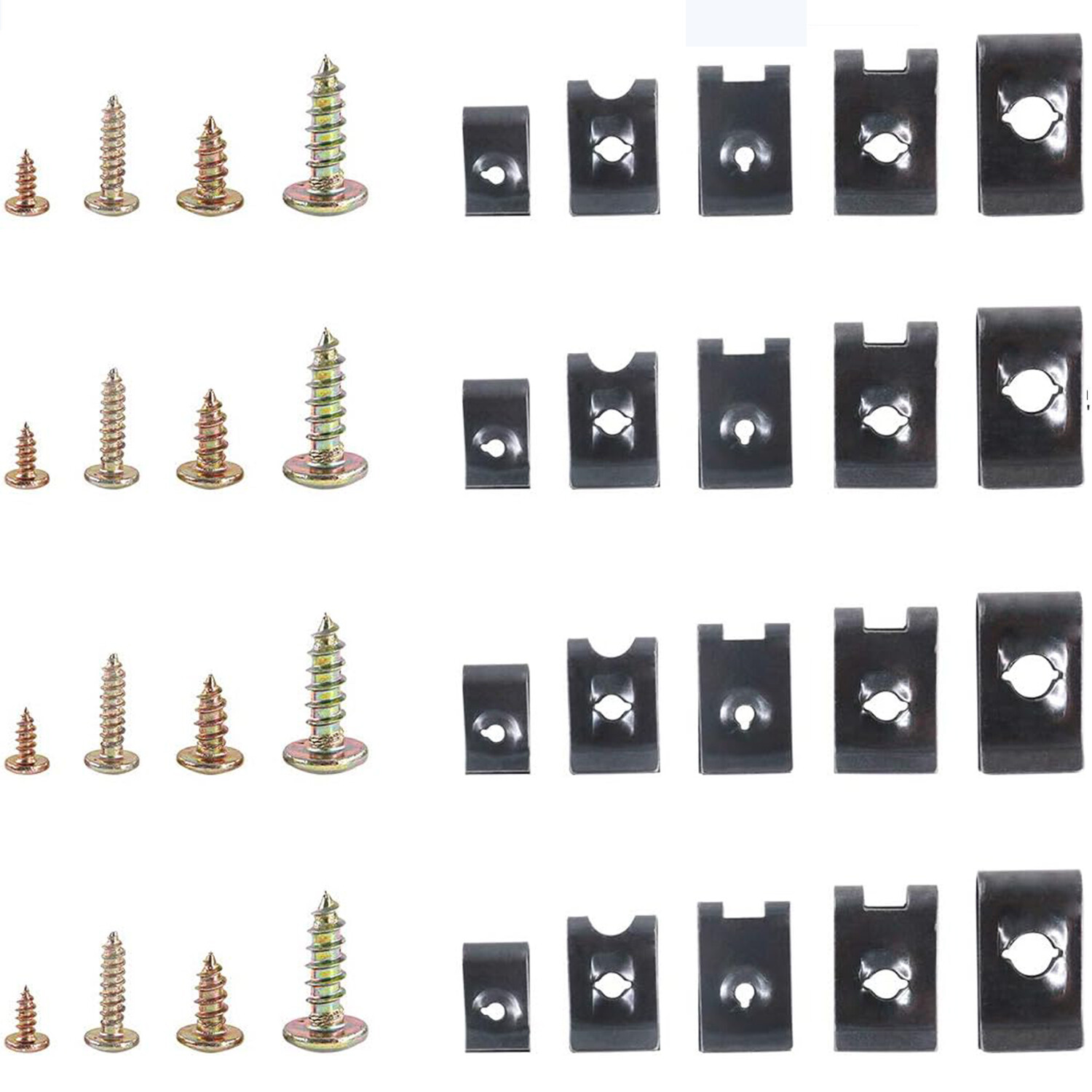 170x Car U-Clip Kit U Nut & Screw Replacement Parts for Dash Door Panel interior