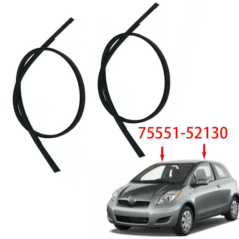 2pcs For 2007- 2011 Toyota Yaris Hatchback Roof Drip Moulding Side Finish Strip