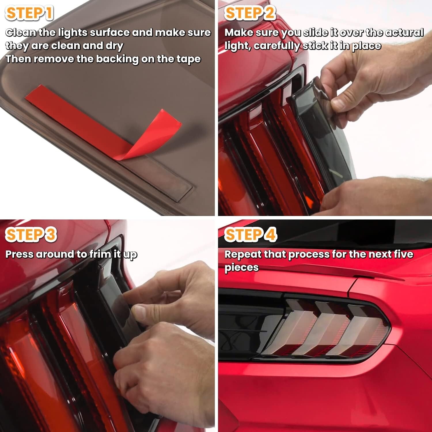 Tail Light Lamp Cover Guard Trim Frame Bezels Decoration for Ford Mustang
