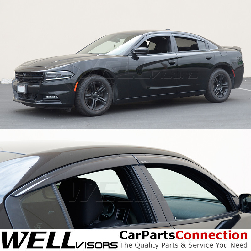 WELLvisors For 11-23 Dodge Charger Side Window Visors Rain Guards Deflectors