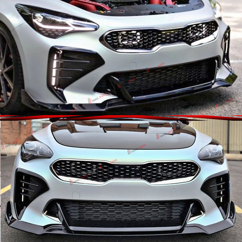 For KIA Stinger 2017-2023 Glossy Black Front Bumper Vent Hole Cover Body Kit