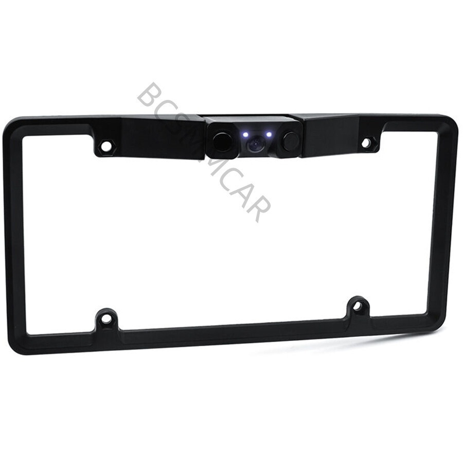 Car License Plate Frame Parking Sensor Radar With Rear View Backup Camera Kit