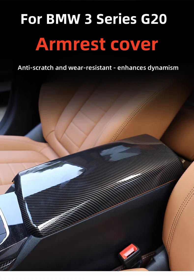 For BMW G20 G28 330i Carbon Fiber Color Car Interior Center Armrest Box Cover