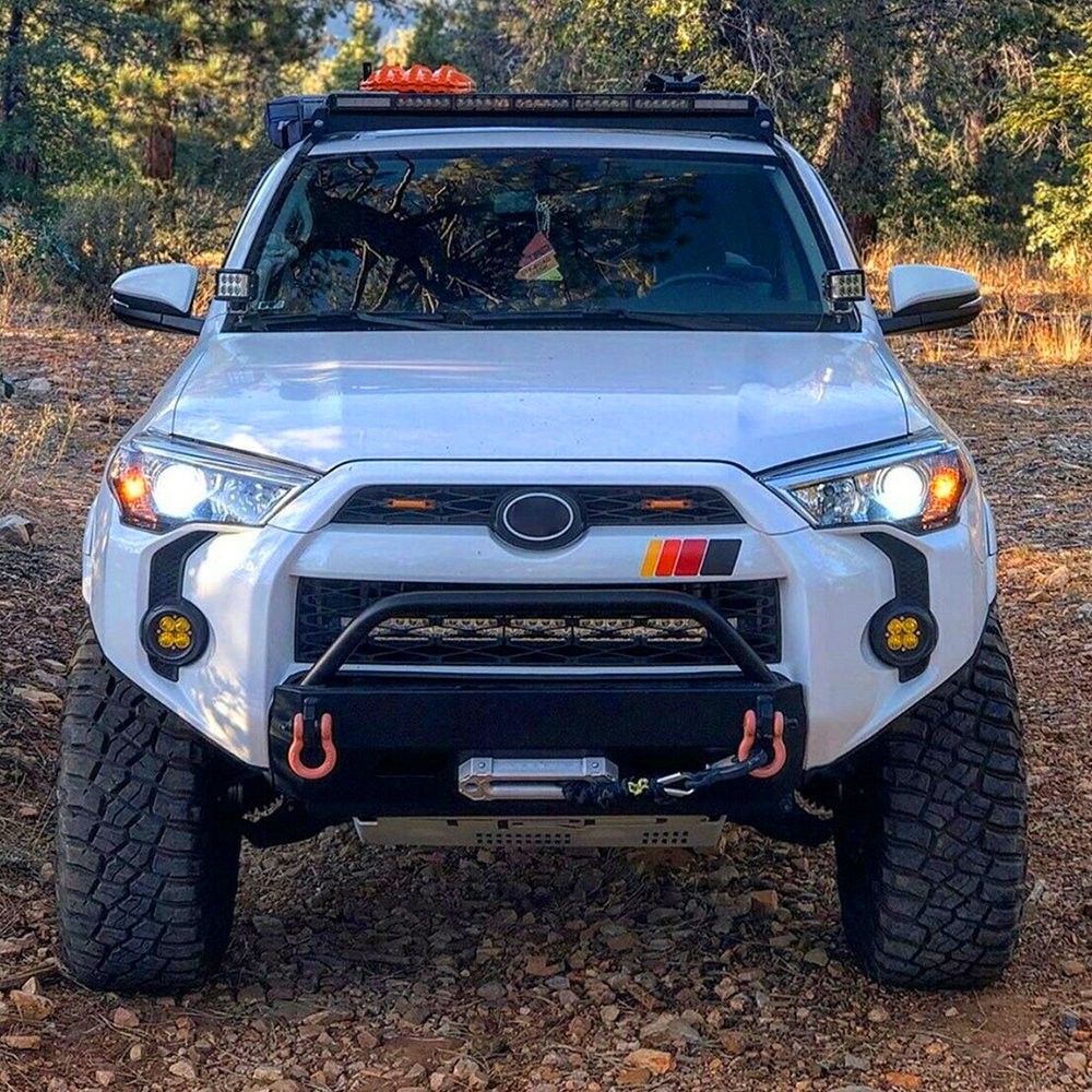 4 Tri-color Badge Front Grille Decal Sticker Red Orange Yellow Black Accessories