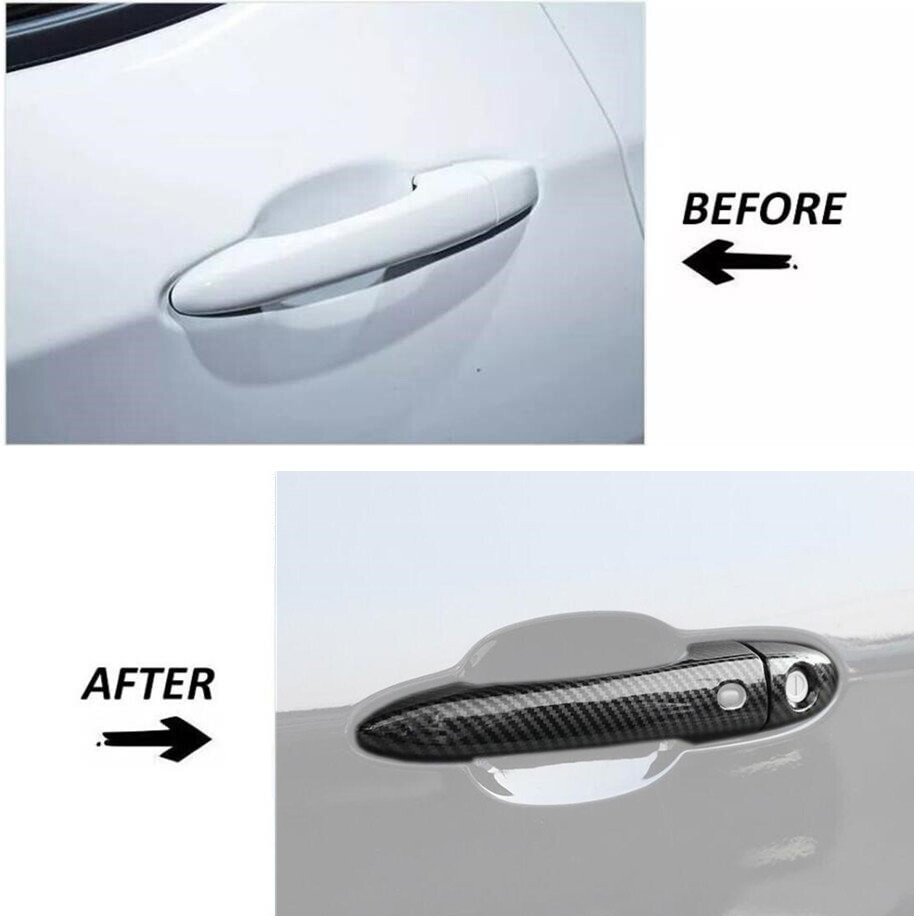 Carbon Fiber smart Door Handle Cover Trim Accessories For Jeep Compass 2017-2025