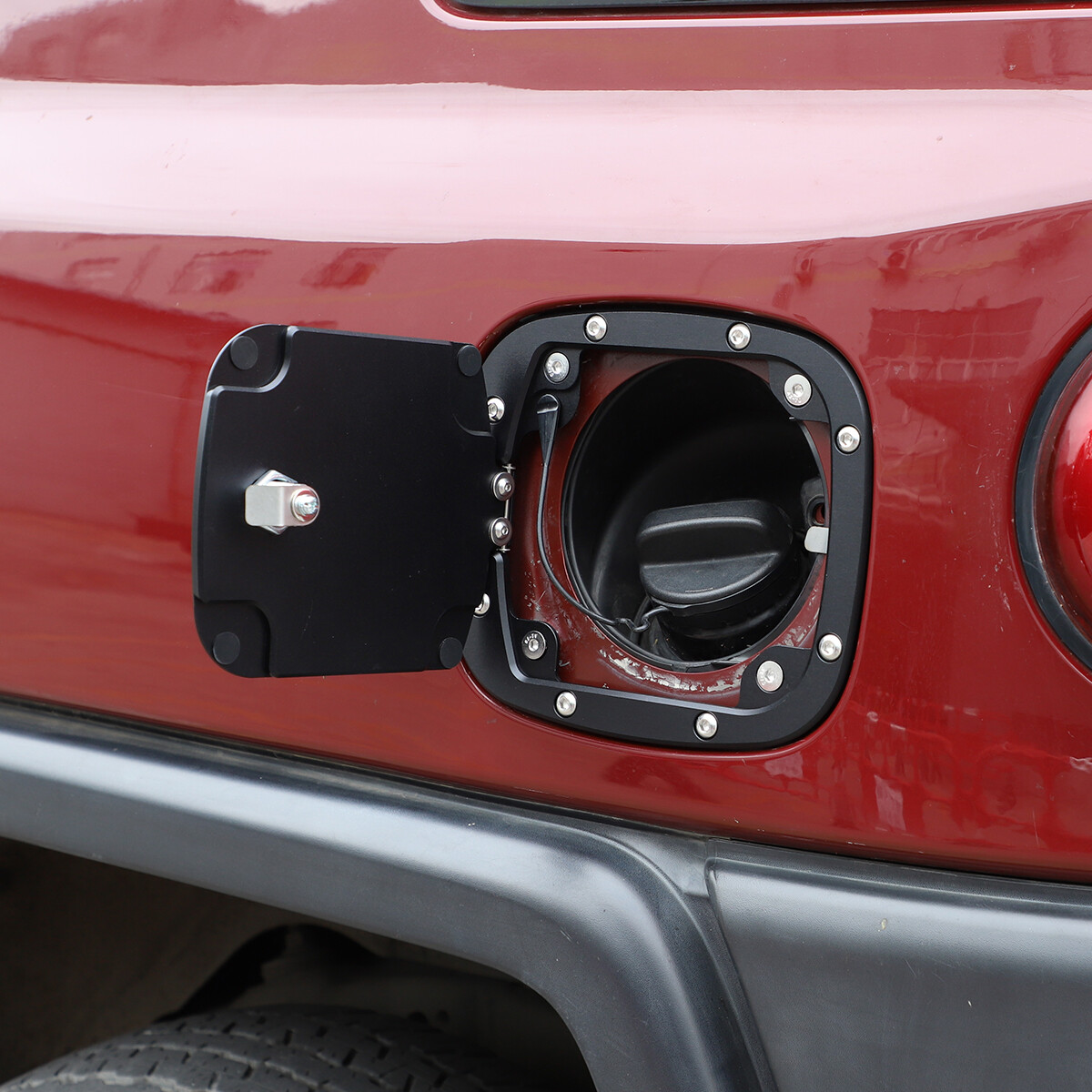 Replace Black Alloy Fuel Tank Cap Outer Cover Trim For Toyota FJ Cruiser 2007-21