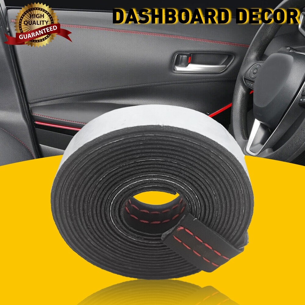 2M Car PU Leather Strips Red Car Dashboard Decor Line Strip Trim Accessories