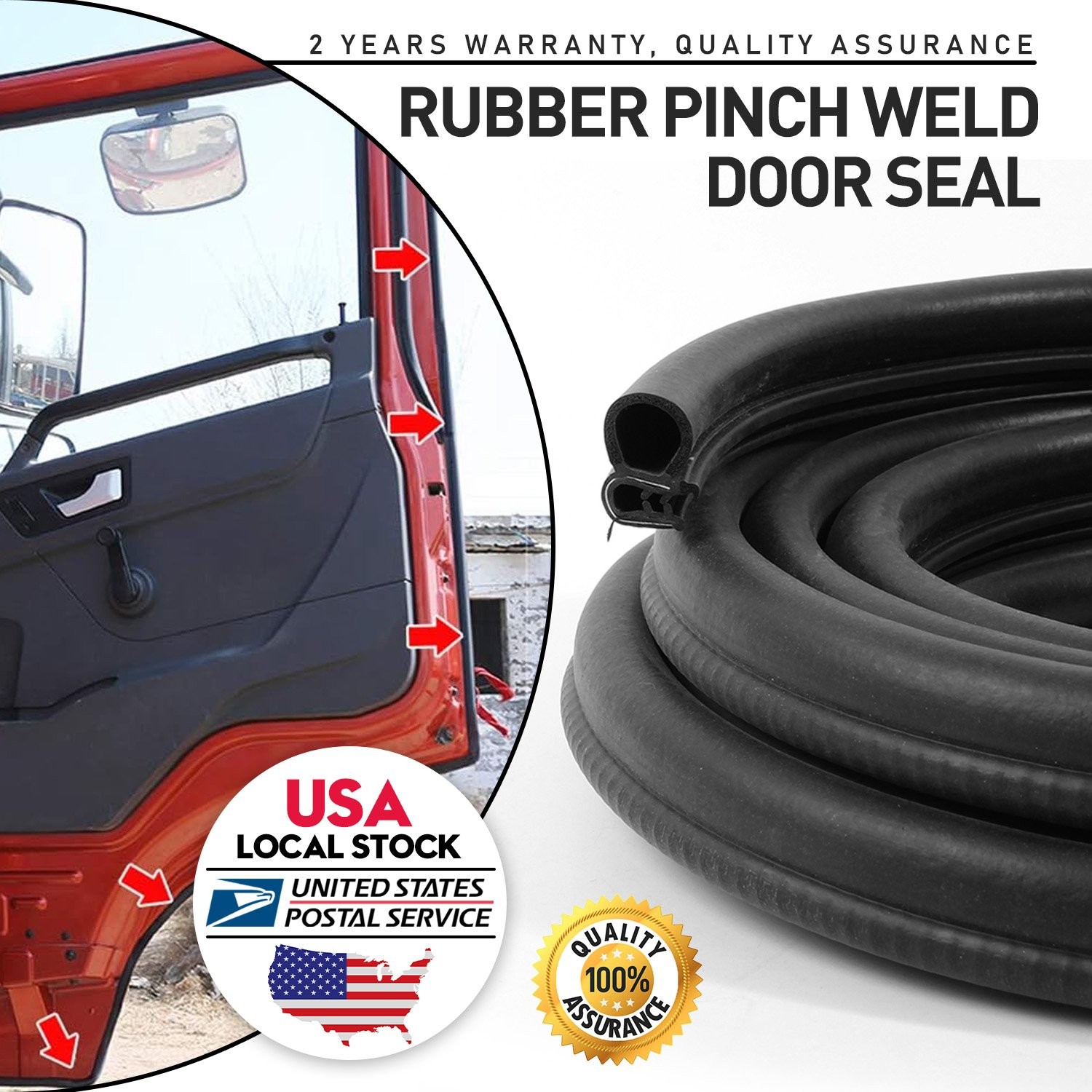 20FT U Shape Rubber Seal Weather Strip Door Edge Moulding Trim For Audi Models