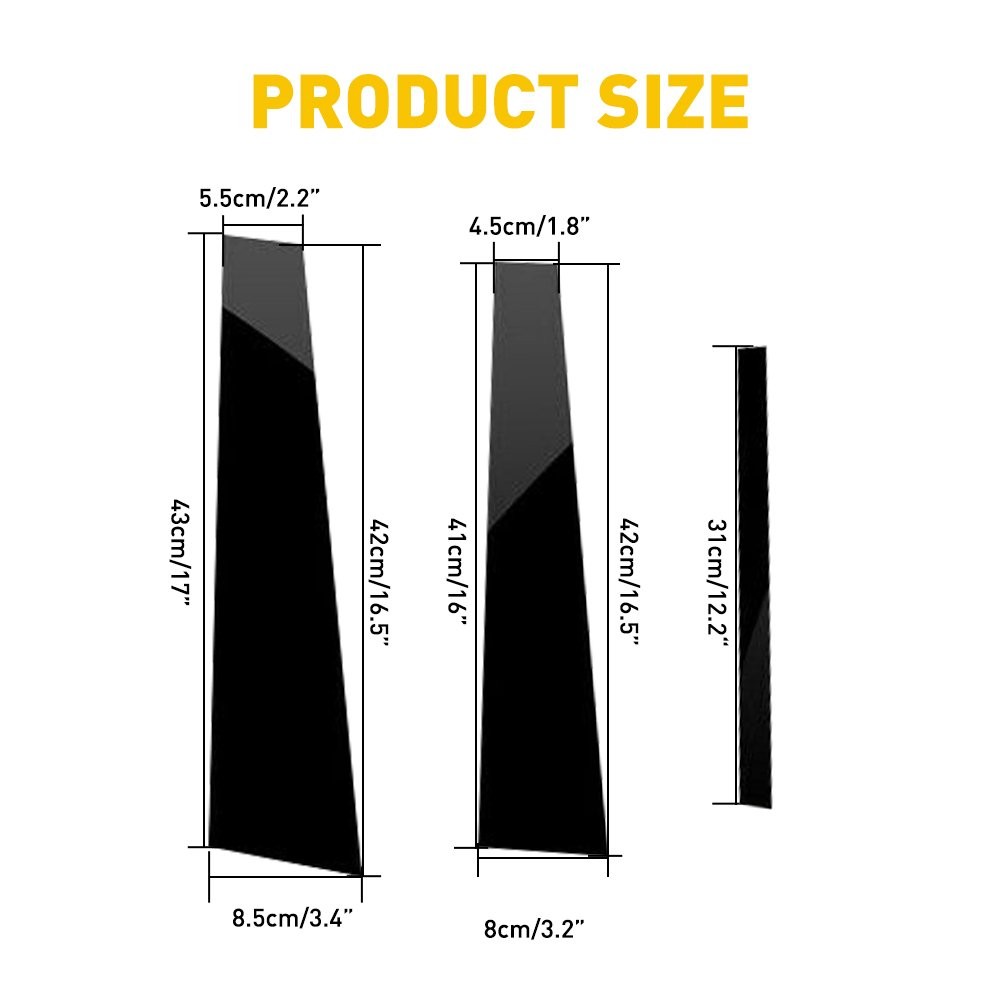 Pillar Post Side Door Window Cover Trim For 2008-2012 Honda Accord Chrome/Black