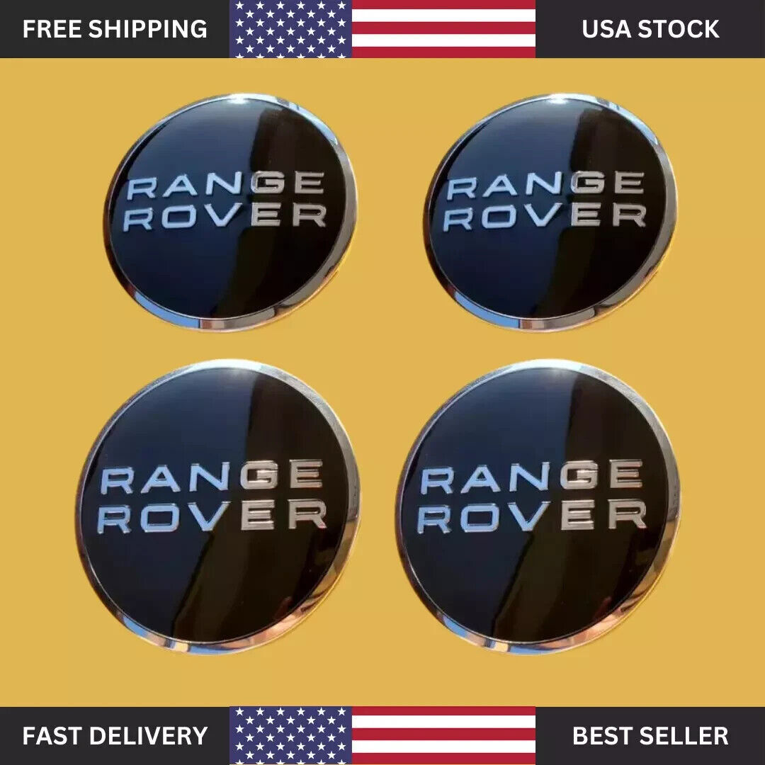 Set Of 4 Range Rover Wheel Center Hub Caps HSE Land Rover Supercharged Black