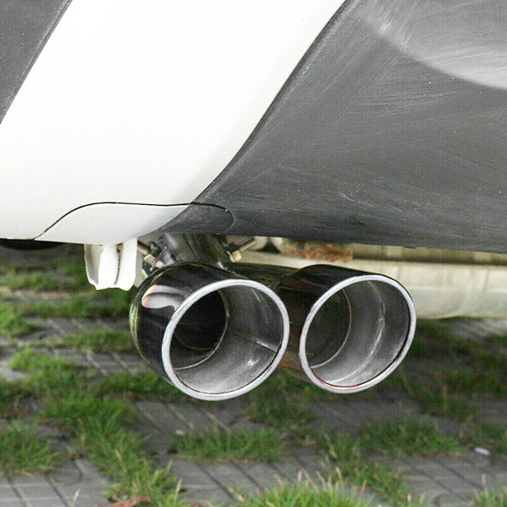 Dual Tail Pipe Tip Muffler Auto Accessories Replace Chrome Kit Car Rear Exhaust