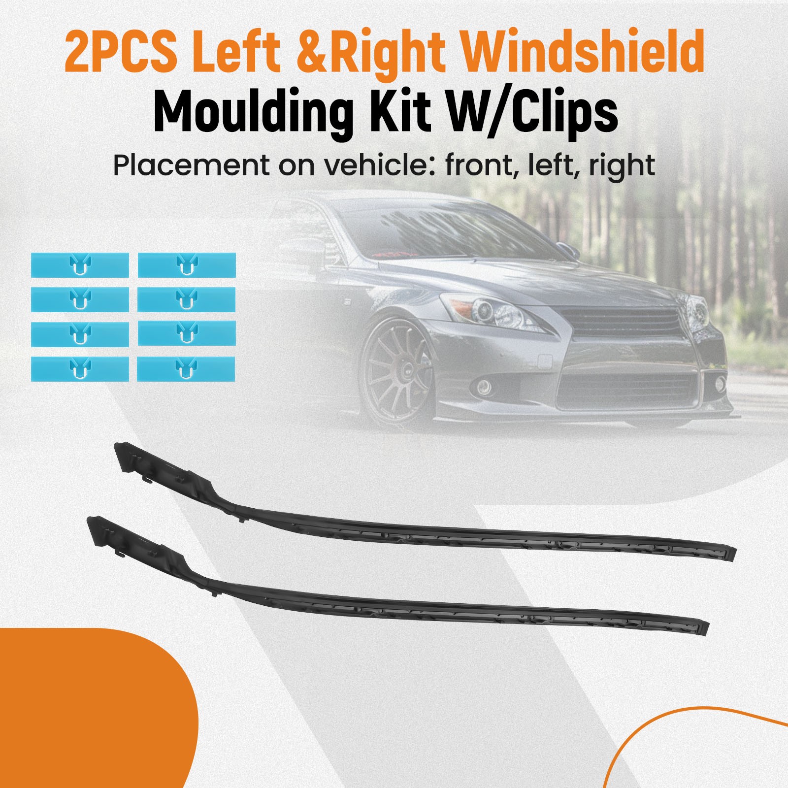 Windshield Moulding Kit W/Clips For LEXUS IS F IS250 IS350 7554553011