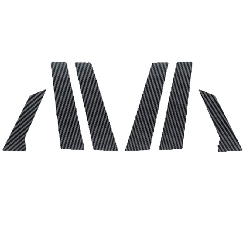 6pcs Carbon Fiber Door Side Pillar Posts Sticker Fit For Audi A3 Sedan 2021-2024