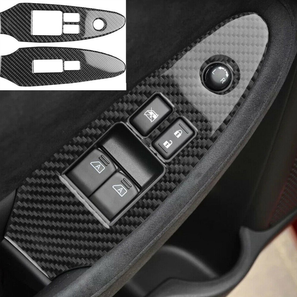 Panel Trim Door Lift Set 2PCS Carbon Fiber Easy Installation Interior Car
