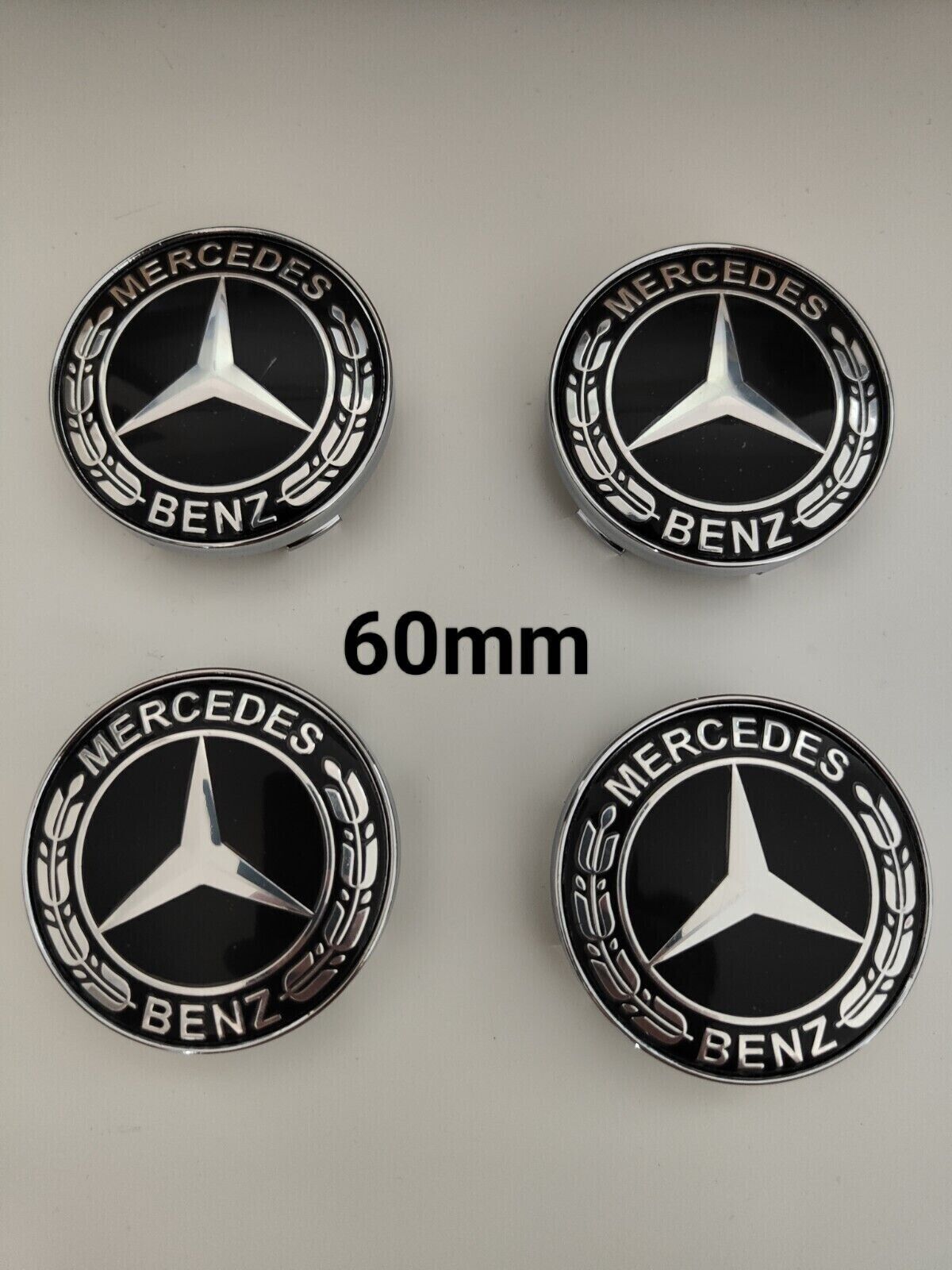 4pcs Hub Cover 60mm For Mercedes Emblem Rim Wheel Center New Black