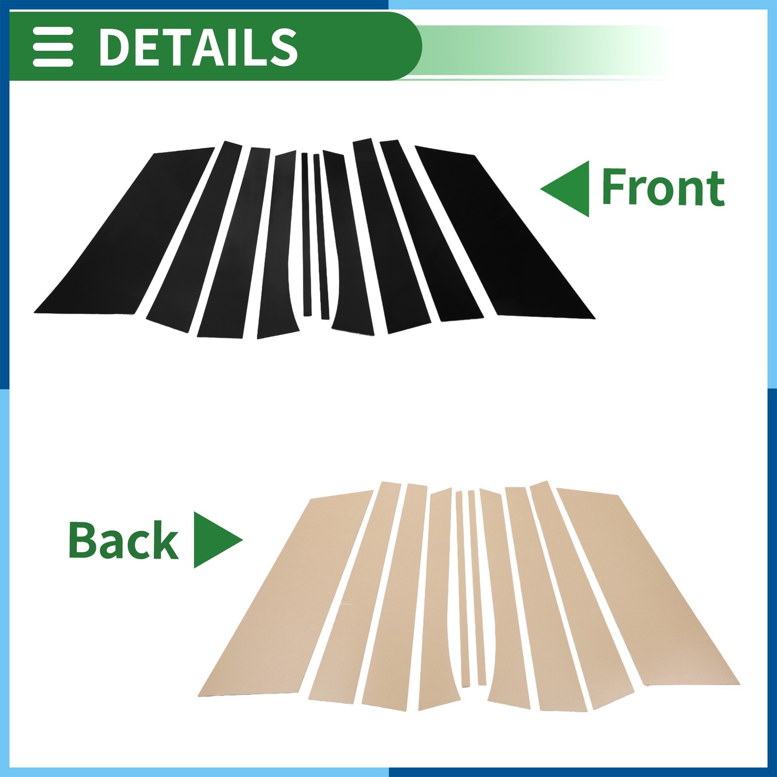 10 Pcs Door Pillar Window Trim for Buick Enclave 2007-2014