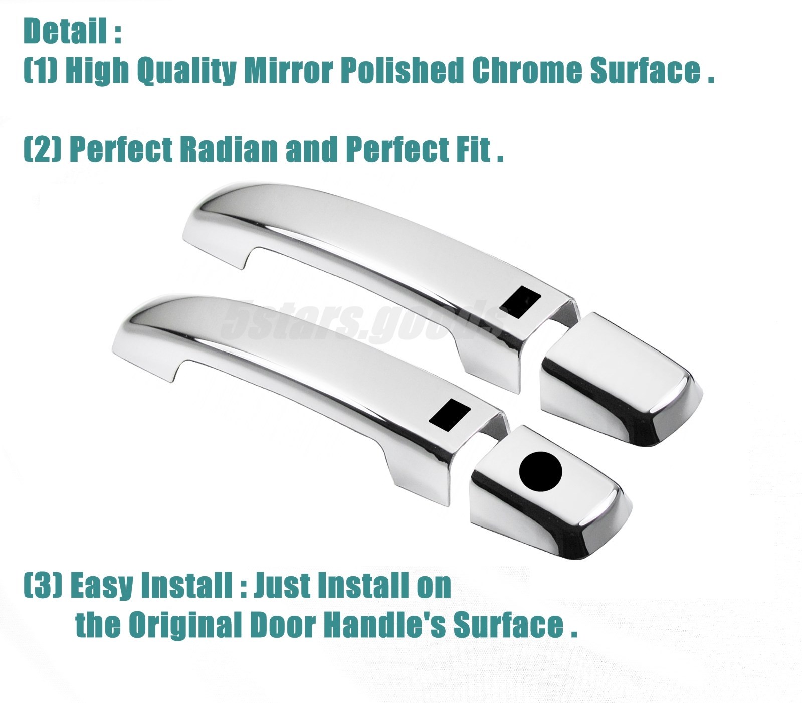 Chrome Set Cover Trim For 09-13 Infiniti G G37 Sedan Smart Key Side Door Handle