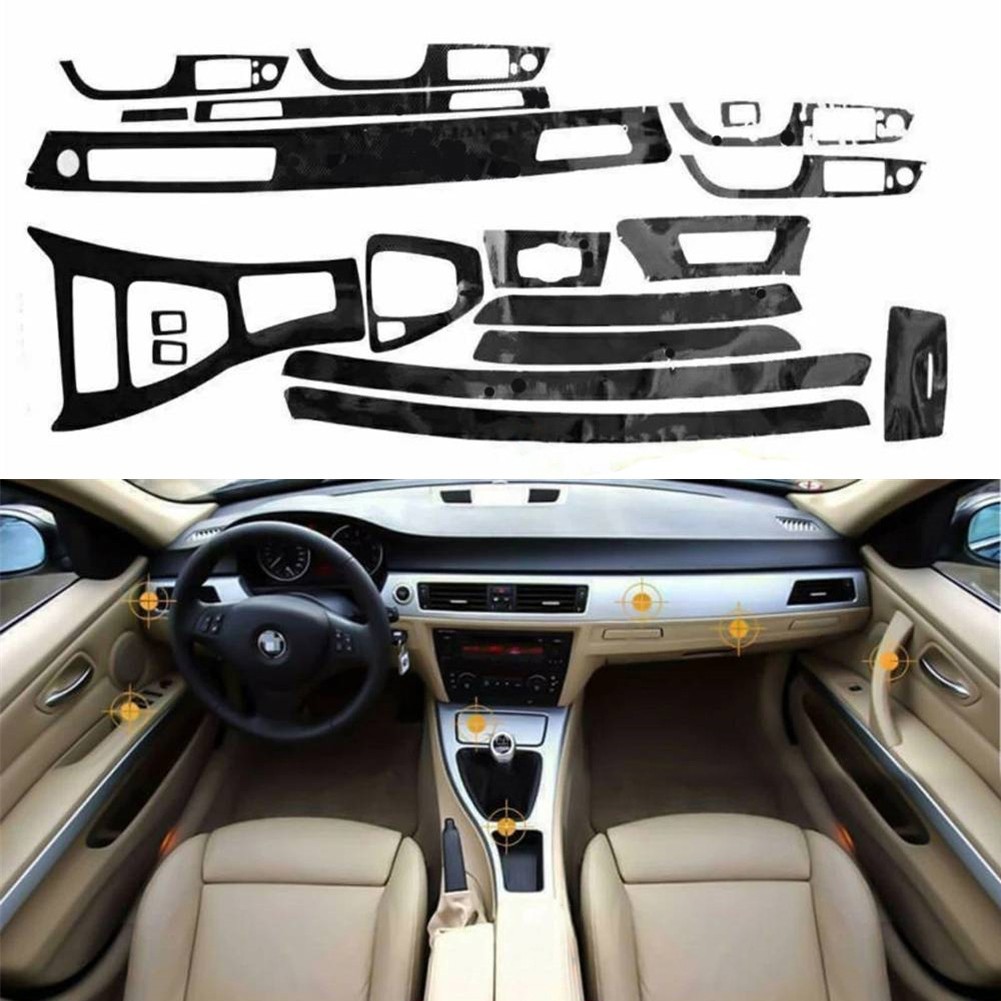Gloss Black for interior Glossy-Wrap Trim Decal For 3 Series E90 2005-2012