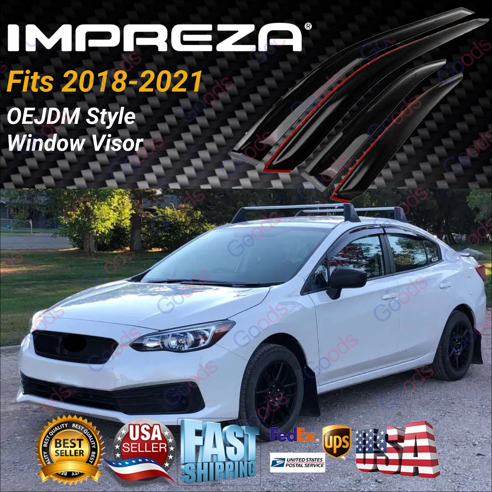 Fit 2018-23 SUBARU Impreza Sedan OE JDM STYLE WINDOW VISOR VENT SHADE Deflectors