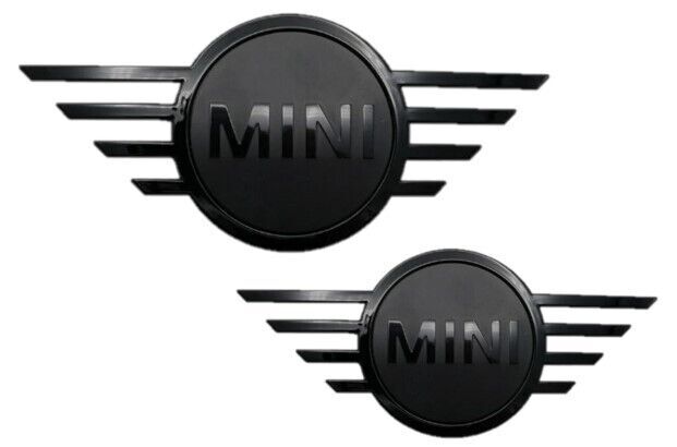 Genuine MINI R56 Piano Black Front & Rear Badge Emblem Plaque 2 x 51149880866
