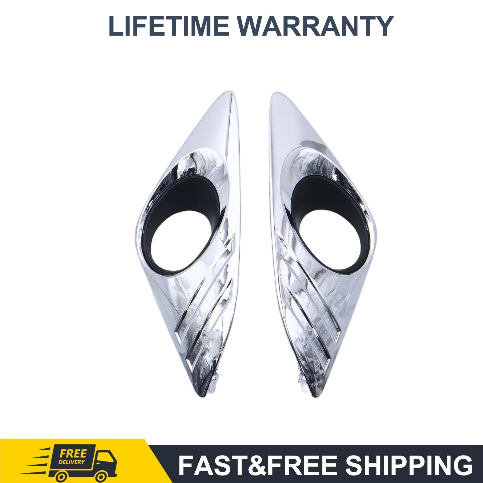 Fog Light Trim Panel Set For Toyota Camry 2012-2014 Left Right Chrome