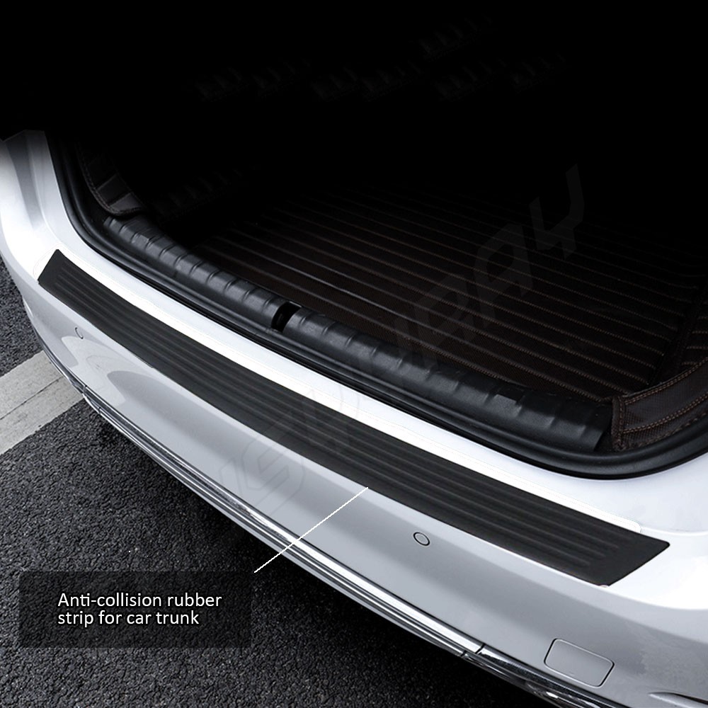 1x Rear bumper protector trim cover black rubber sill plate cover pad guard