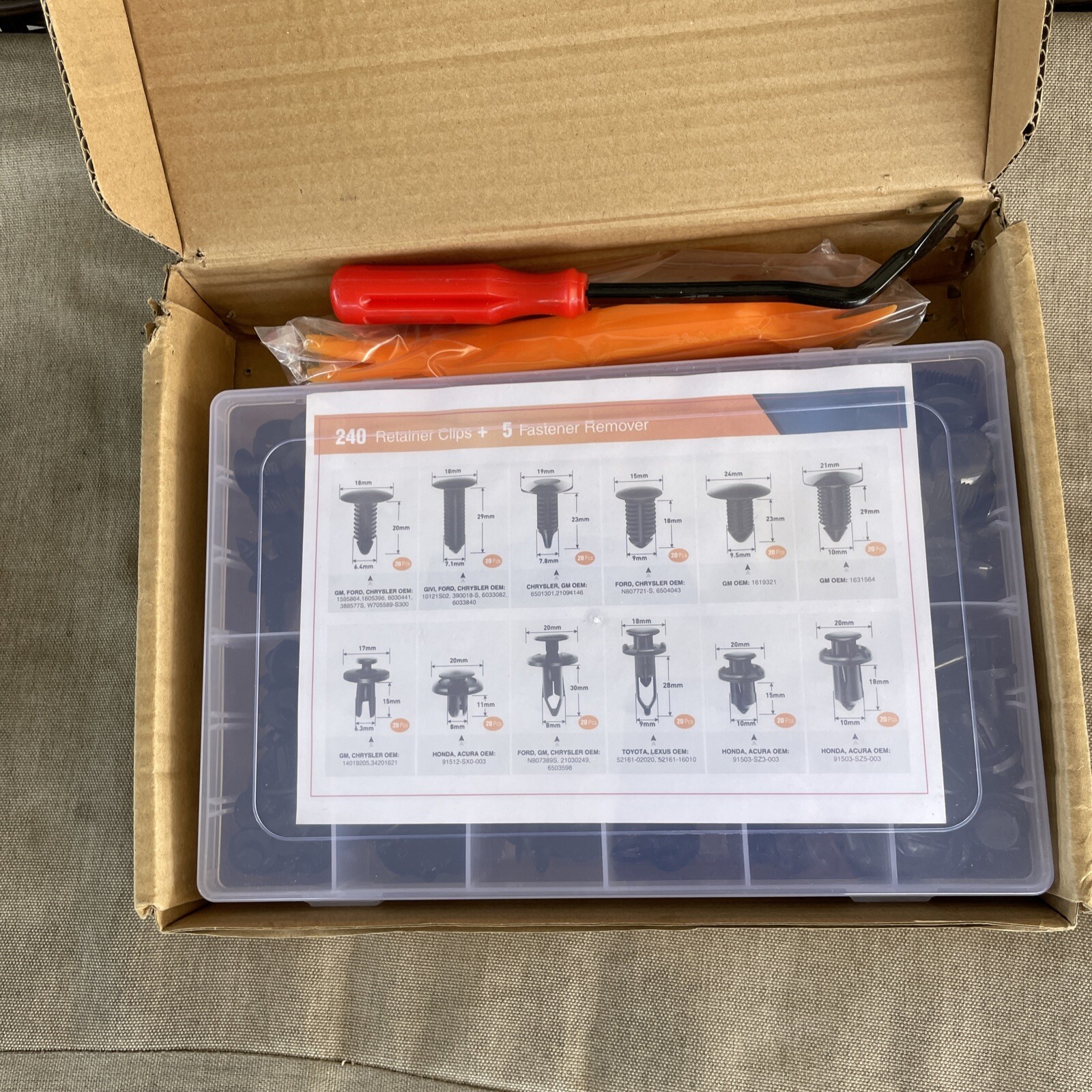 New GRC-33 240PCS Bumper Retainer Clips Car Plastic Rivets Fasteners Kit (192)