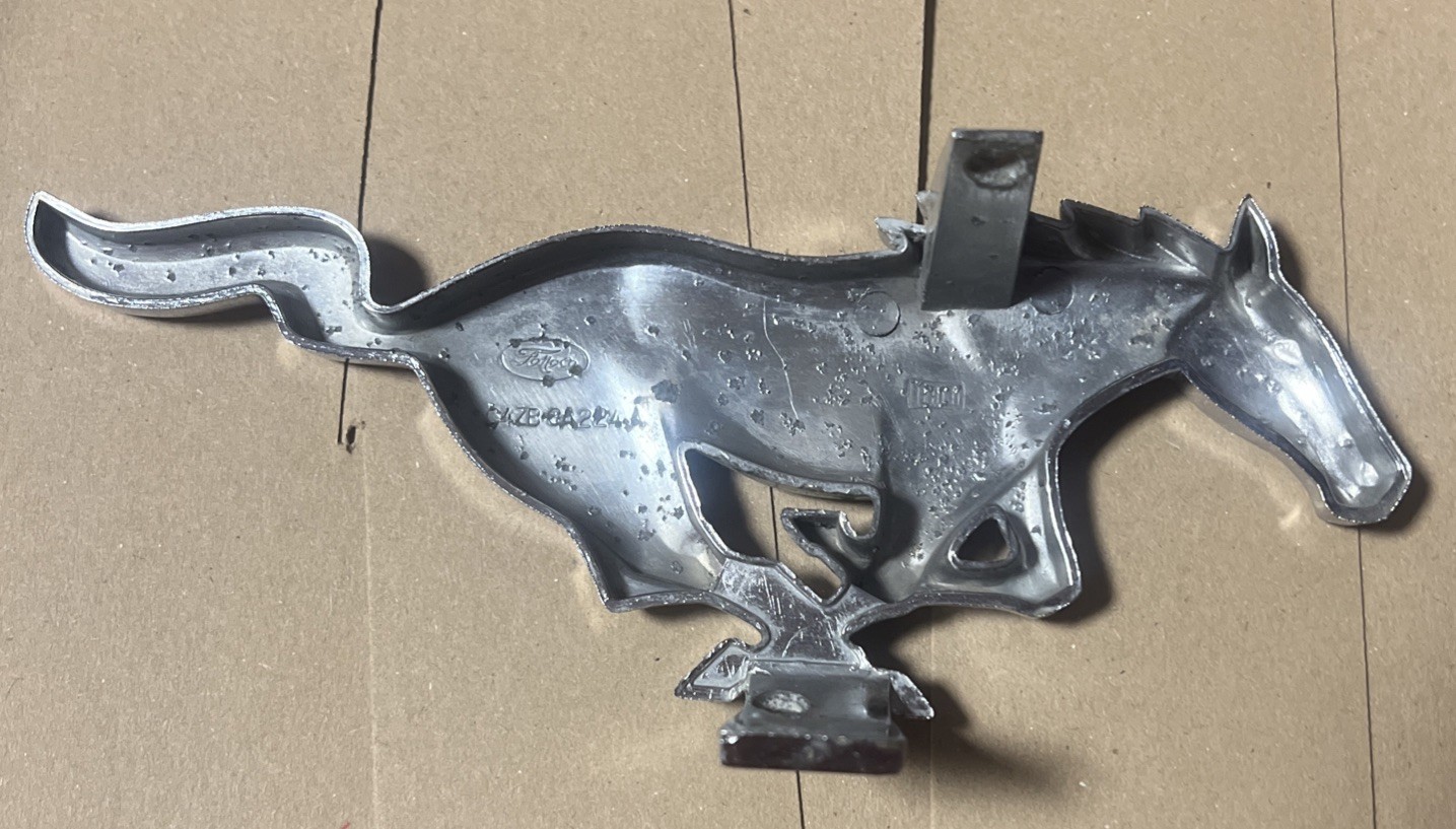 Vintage 60’s FORD MUSTANG “RUNNING HORSE” CHROME GRILL EMBLEM C4ZB-8A224-A