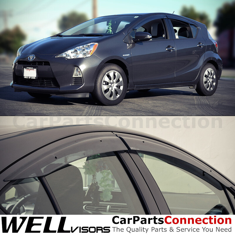 WellVisors Window Visors 12-19 For Toyota Prius C Sun Visors Deflectors Clip-on