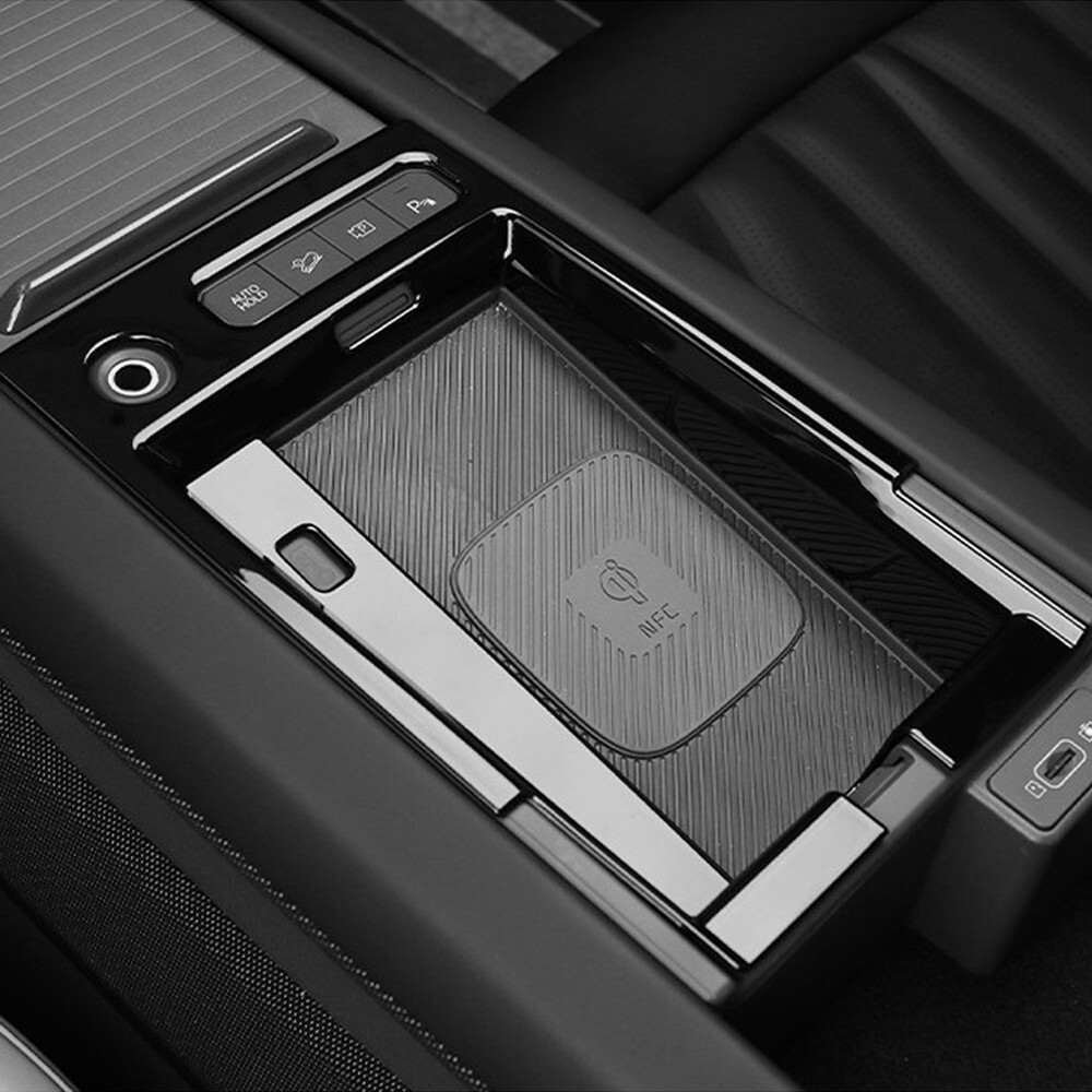 Black Central Control Wireless Charger Panel Cover Trim For Kia EV9 Accessories
