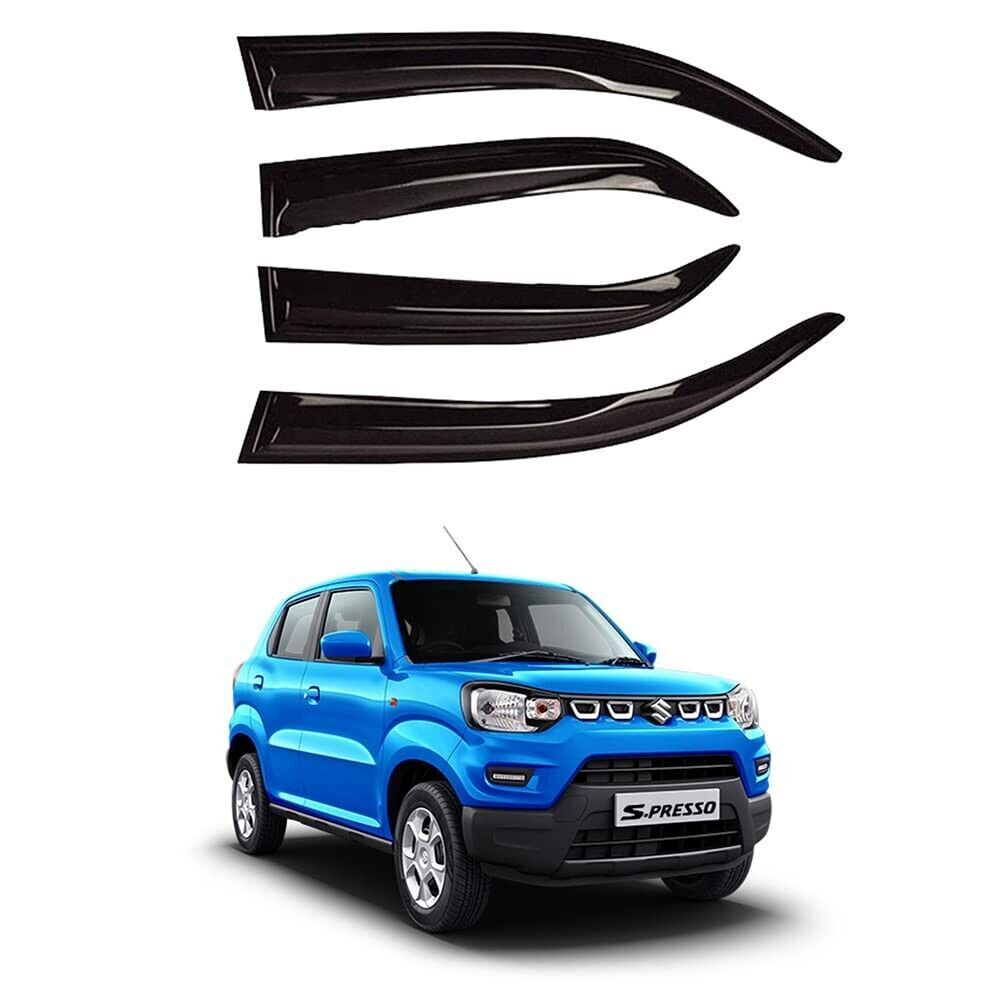 4X Rain Wind Door Visor Side Window Deflector Black For Maruti Suzuki Presso S2u