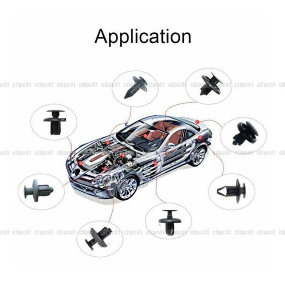 100Pcs/Set Bumper Clips Car Hole Plastic Screw Rivets Fastener Fender Push Pin