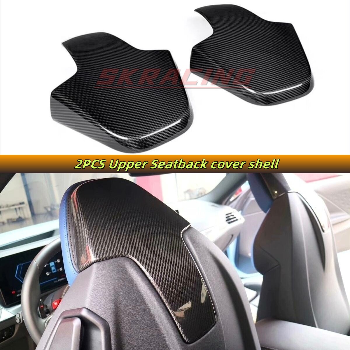 Dry Carbon Fiber Seat Back Shell Cover For BMW M3 M4 M8 F91 F92 F93 G80 G82 G83