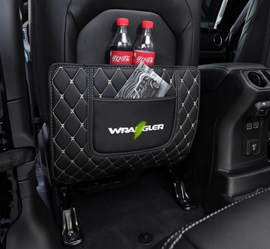 For Jeep Wrangler JL 2018-2025 Seat kick pad High quality leather 2PCS