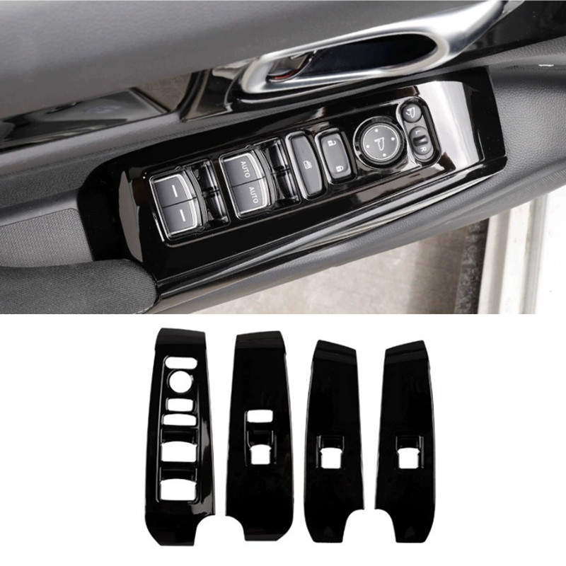 Bright black Window Switch Panel Cover Trim For Honda Civic Sedan 2022-2025