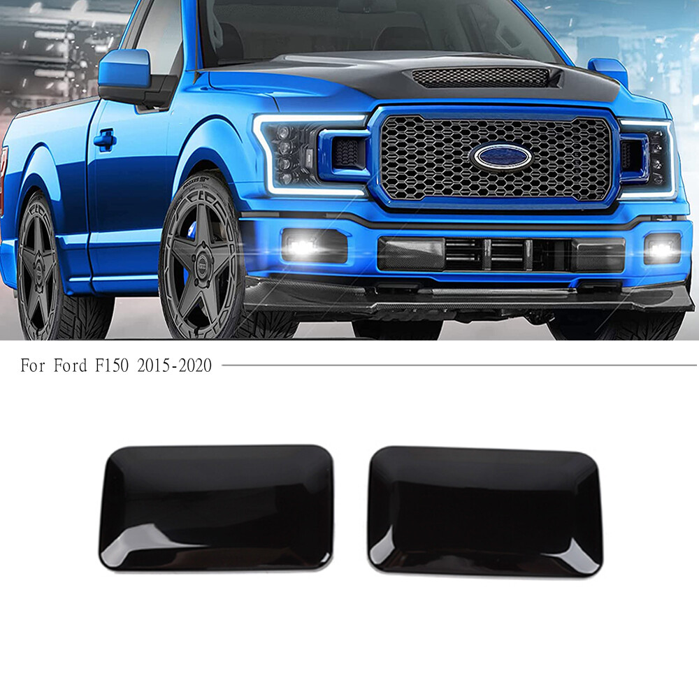 Smoked Black Front Fog Light Lamp Cover Trim For Ford F150 2015-2020 Accessories