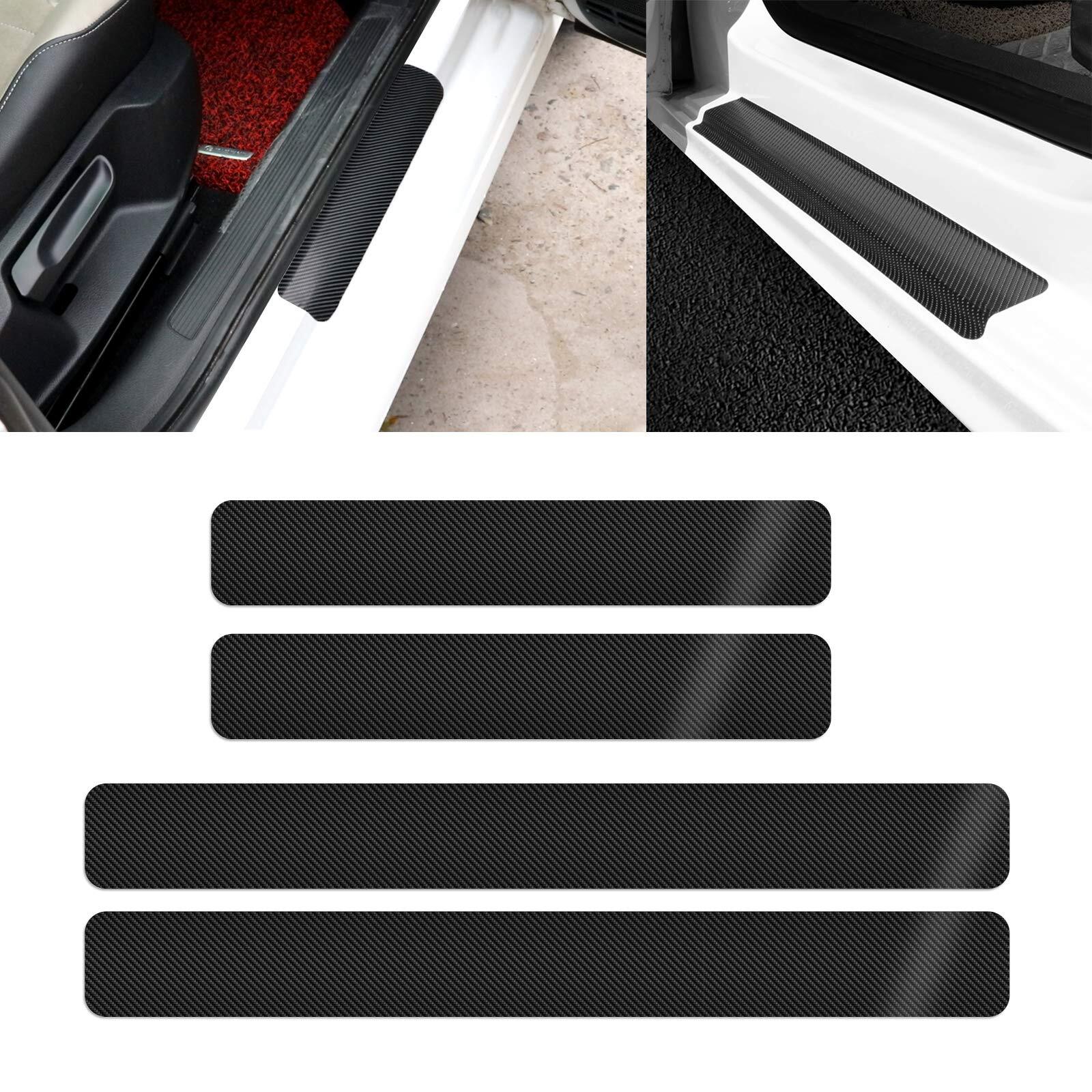 4PCS Carbon Fiber Car Door Plate Sill Scuff Cover Anti Scratch For Hummer H2