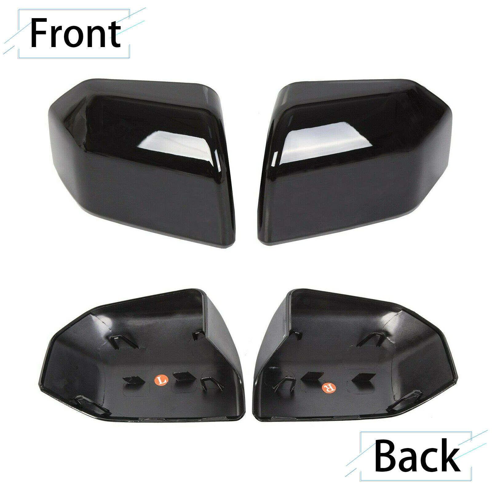 For 2015-2020 Ford F150 Top Glossy Black Replacement Mirror Covers Caps F-150